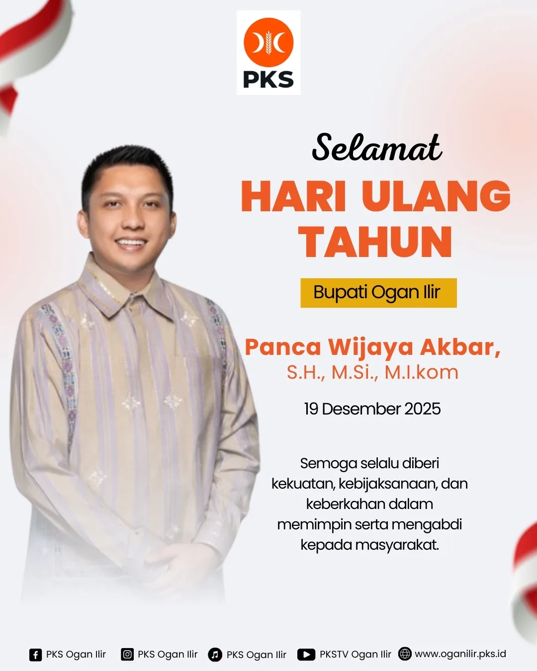 Selamat Milad Bupati Ogan Ilir Panca Wijaya Akbar